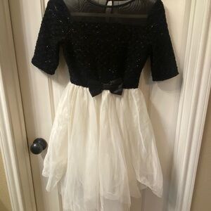 Lilt Black and White Fit and Flare Dress for Prom